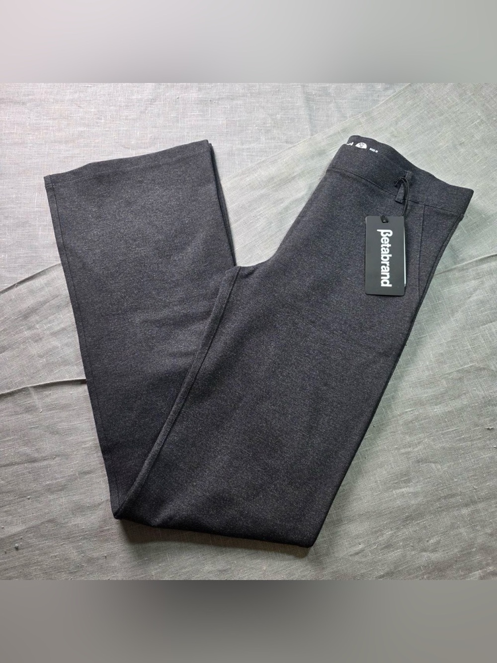 Betabrand Dress Pant Yoga Pants Women Size M Long Charcoal Gray Bootcut NWT